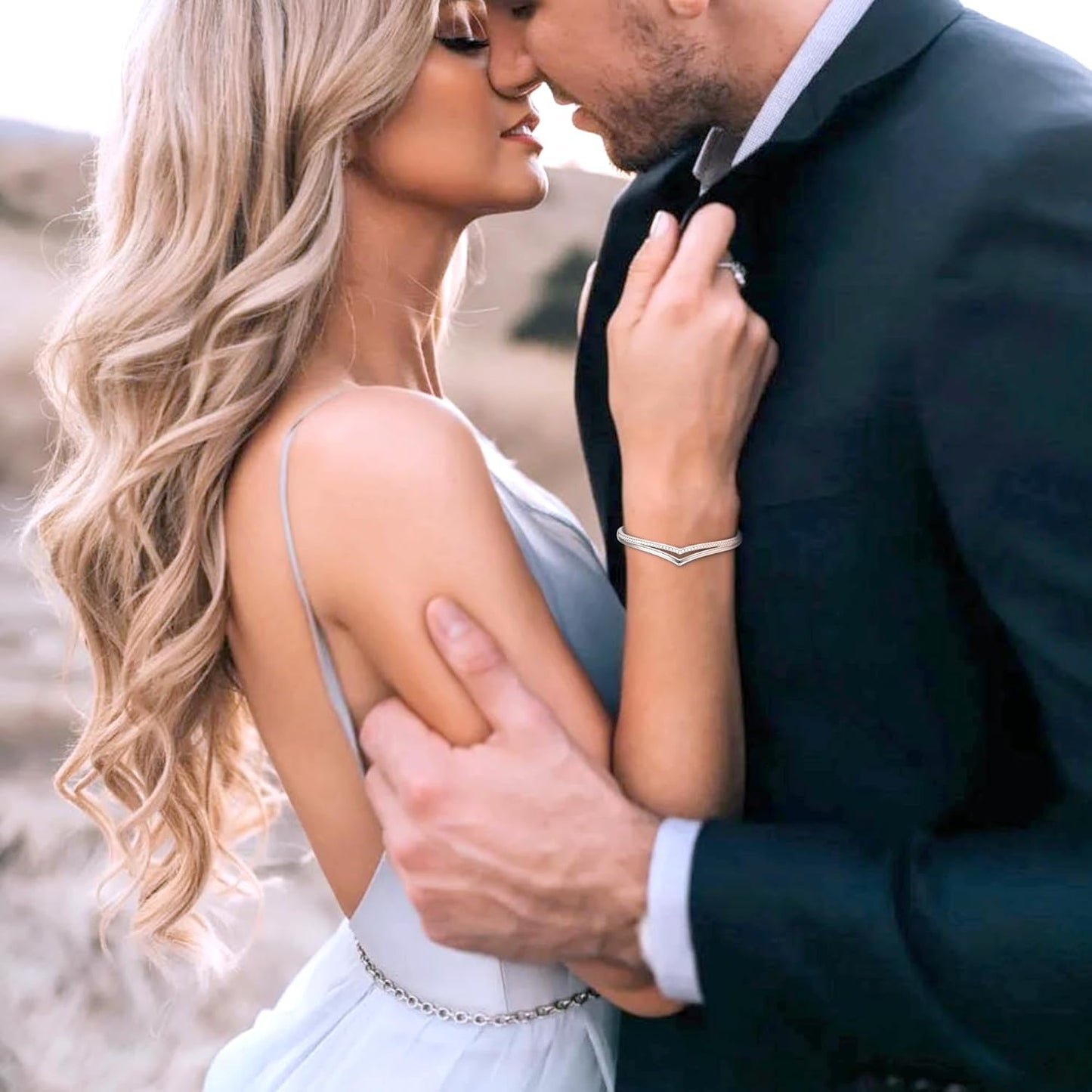 Minimalistic Bracelets for Women White/Rose Gold Plated Charm Silver Tone Bracelet 5A Cubic Zirconia Jewelry Christmas Birthday Valentine Mother'S Day Gifts for Mom Women Wife Her